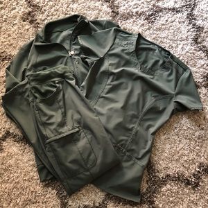 Cherokee infinity olive scrub set